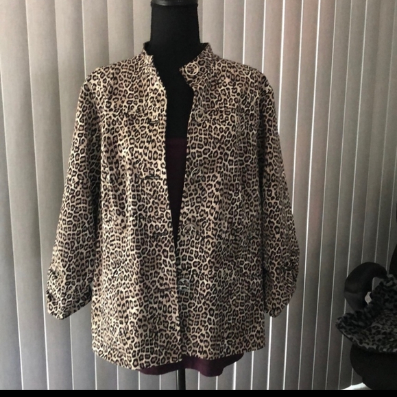 Chico's Animal Print Lightweight Jacket - Picture 2 of 7